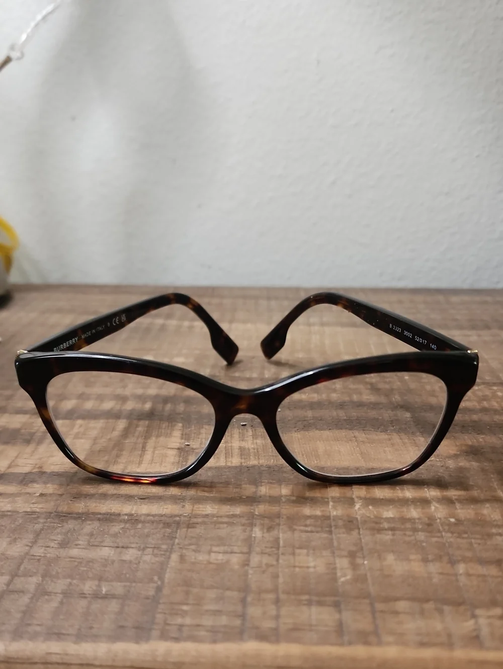 Burberry Cat Eye Eyeglass Frames Tortoiseshell Brown Amber Women's BB2323